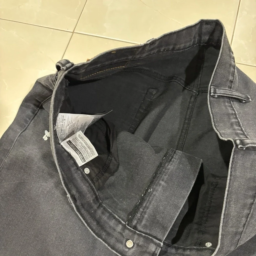 Levis 569 Jeans Loose Straight 38x34 Baggy Dark Wash Black Denim Skater Y2K